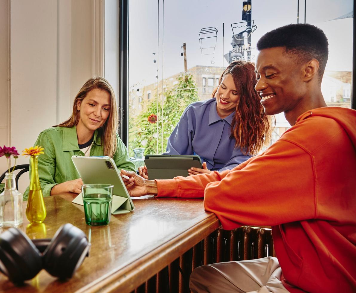 young talents at a table working together